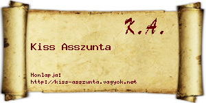 Kiss Asszunta névjegykártya